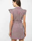 Vera Ruffle Button Down Mini Dress