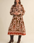 Forest Whimsy Floral Midi Dress