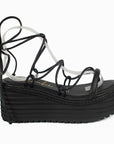 Misty Laceup Wedge- Black