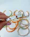 Harper Enamel Bangles- White