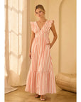 Coral Crush Tie Back Maxi Dress