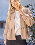 The Duchess Peplum Jacket-Tan