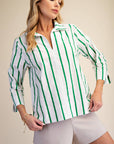 Everly Stripe Top-Green