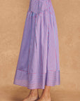 Breton Midi Skirt-Peri/Red