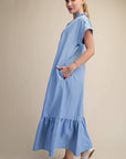 Simple Joy Midi Dress-Blue