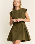 Sweet Afternoons Mini Dress-Olive