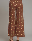 Bellagio Floral Wide Leg Pants-Brown