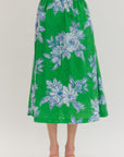 Soft Bloom Midi Skirt-Green