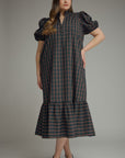 Westbury Plaid Midi Dress-Green
