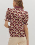 Hopeful Dreamer Floral Top-Wine