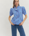 Floral Ease Puff Sleeve Top