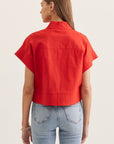 Timeless Touch Collar Top-Red