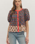 Boho Mix Floral Print Top