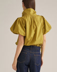 Alessia Puff Sleeve Top-Martini Olive