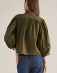 Annalise Puff Sleeve Top-Olive