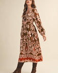 Forest Whimsy Floral Midi Dress