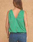 Breton Twisted Bubble Top-Emerald/Blush