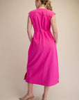 The Paris Edition Midi Dress-Hot Pink