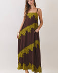 Lace Harmony Maxi Dress-Chocolate
