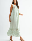 Desert Breeze Lace Maxi Dress-Sage
