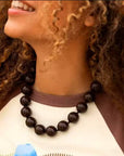 Boho Chunky Beaded Necklace-Brown