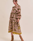 Forest Whimsy Floral Midi Dress