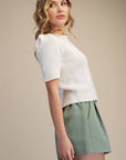 Weekend Time Knit Top-Ivory