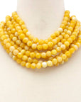 Chunky Beaded Necklace- Yellow
