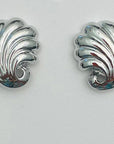 Flapper Wave Clip On Earring- Silver