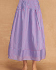 Breton Midi Skirt-Peri/Red