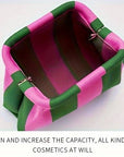 Urban Chic Stripe Clutch-Green/Pink