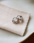 Brea Twisted Hoop Earrings-Silver