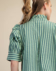 Sweetheart Puff Sleeve Top-Green