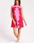 Wavy Pop Shift Dress-Pink