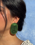 Kendall Statement Earrings-Green