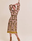 Forest Whimsy Floral Midi Dress