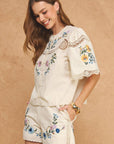 Orchid Whisper Embroidered Top