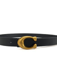 Retro U-Buckle Belt-Black