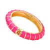 Enamel Bamboo Hinged Bangle Bracelet-Pink