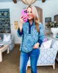 Paisley Days Top-Slate Blue