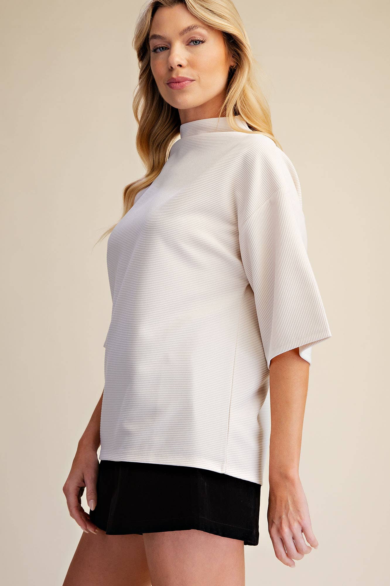 Old Mill Mock Neck Top-Ivory