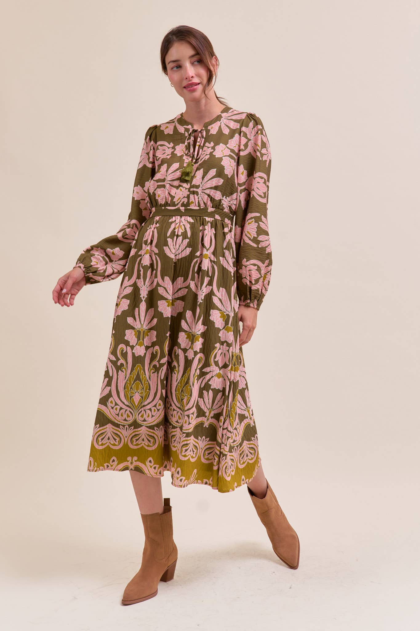 Forest Whimsy Floral Midi Dress