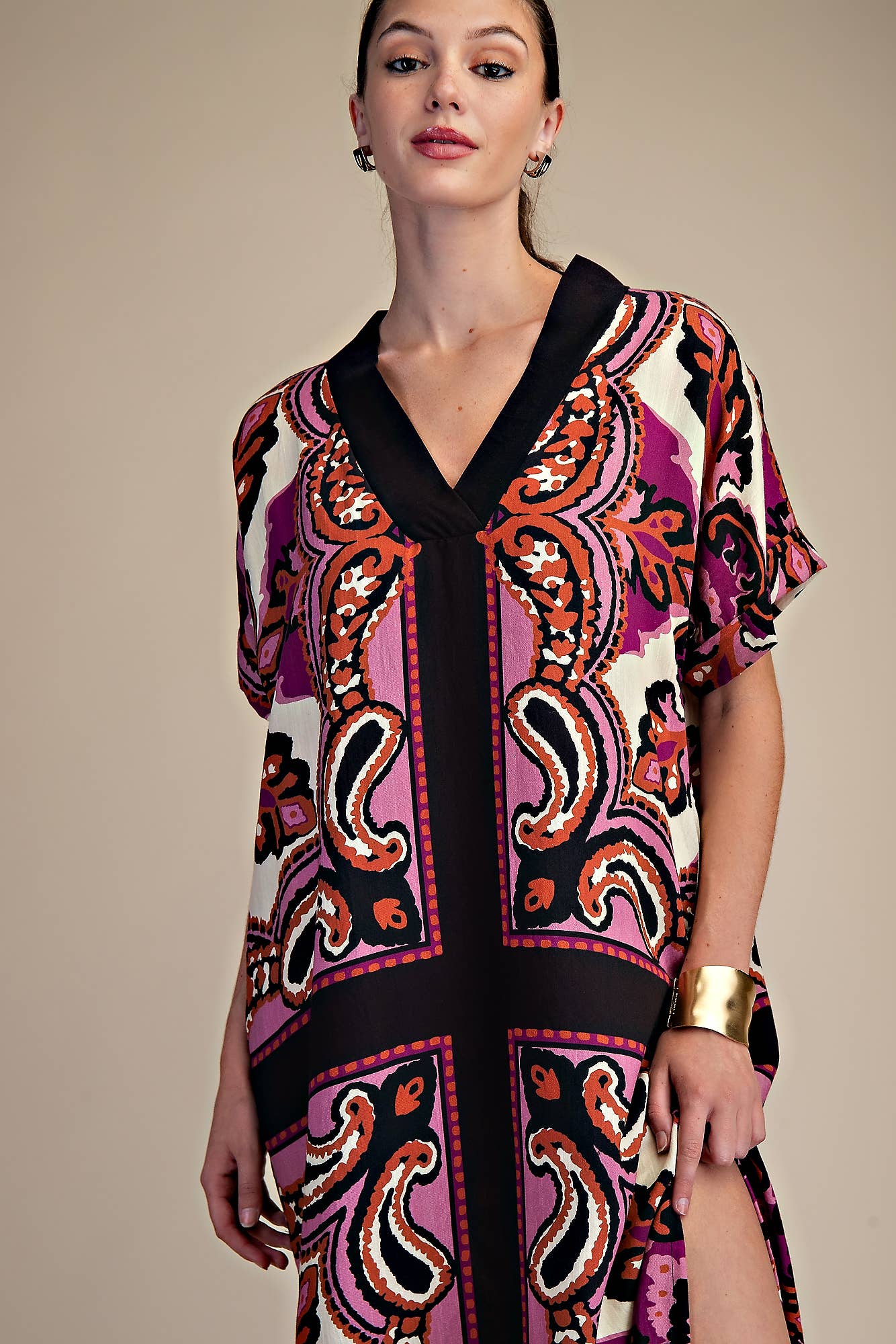 The Marbella Paisley Maxi Dress-Pink