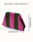 Urban Chic Stripe Clutch-Green/Pink