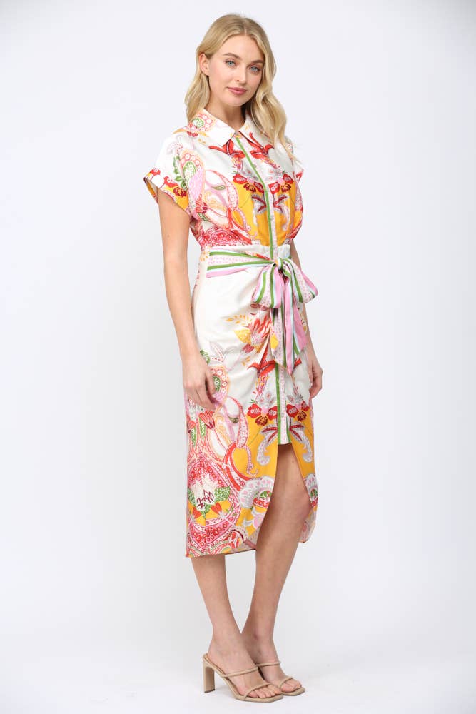 PREORDER: Botanic Scarf Midi Dress