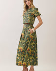 Fleur De Jardin Maxi Skirt-Olive