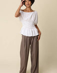 Selena One Shoulder Smocked Top