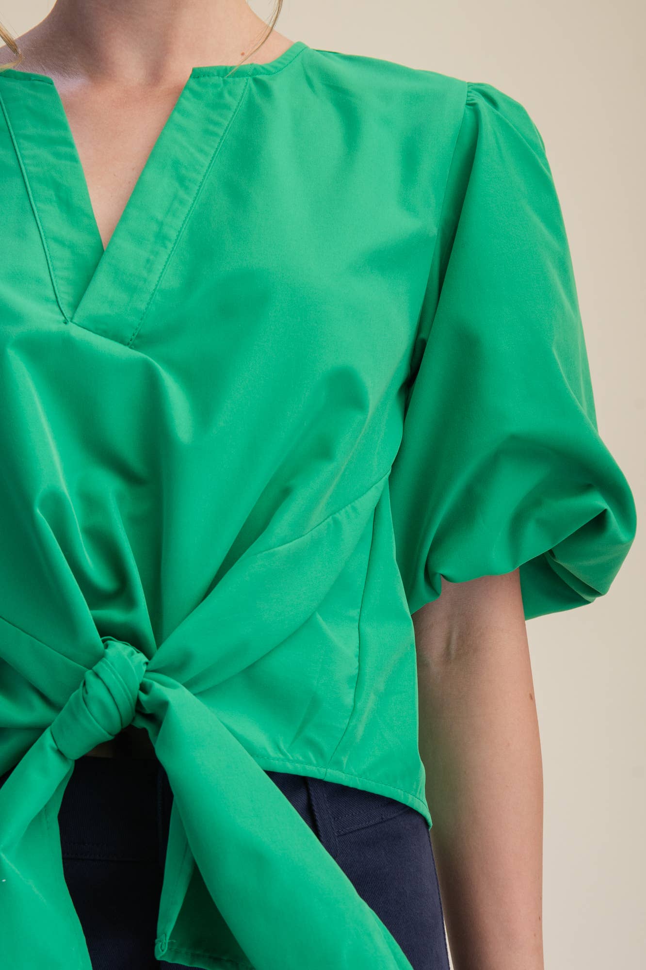 Dahlia Puff Sleeve Top-Green