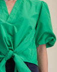 Dahlia Puff Sleeve Top-Green