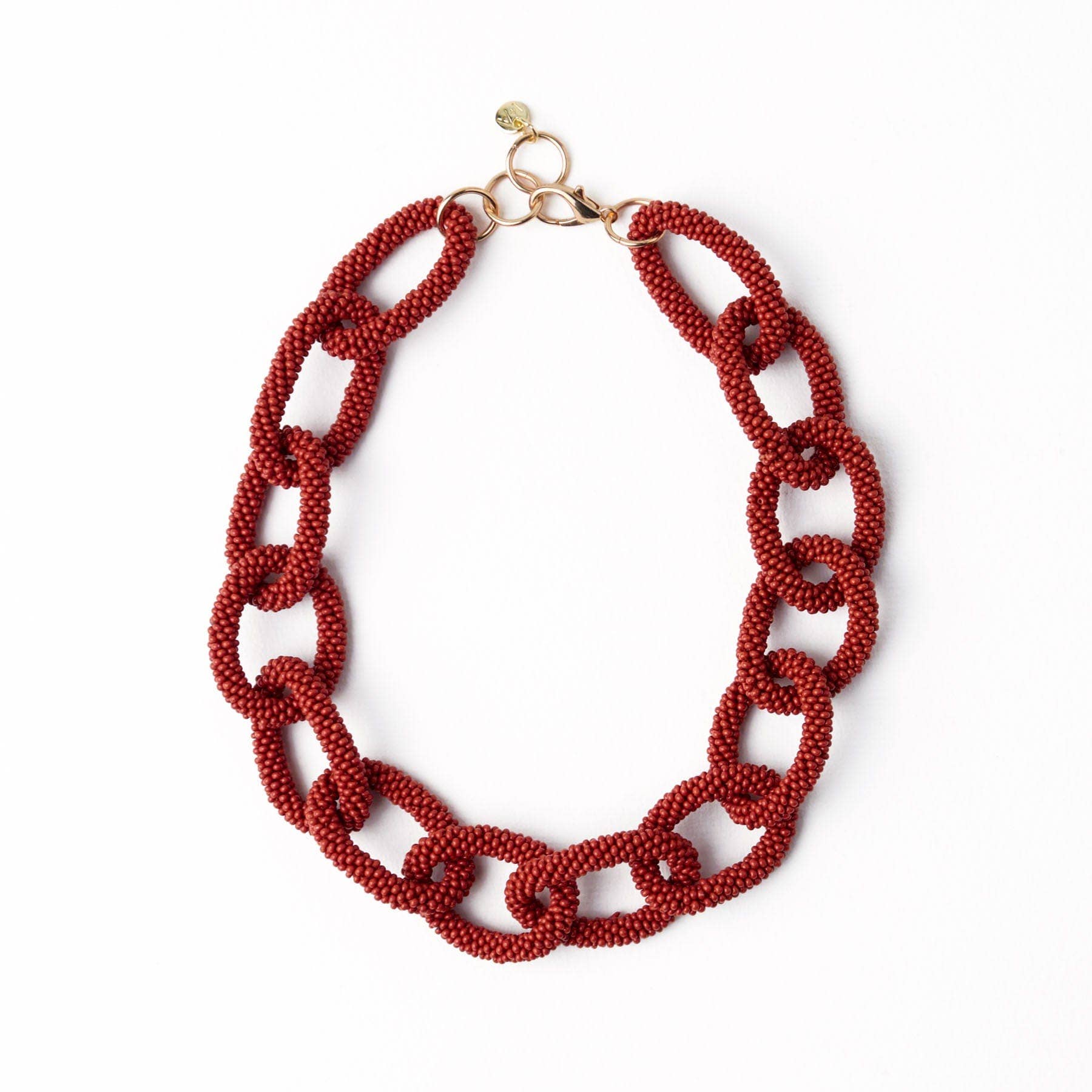 Jenna Chain Link Necklace-Rust